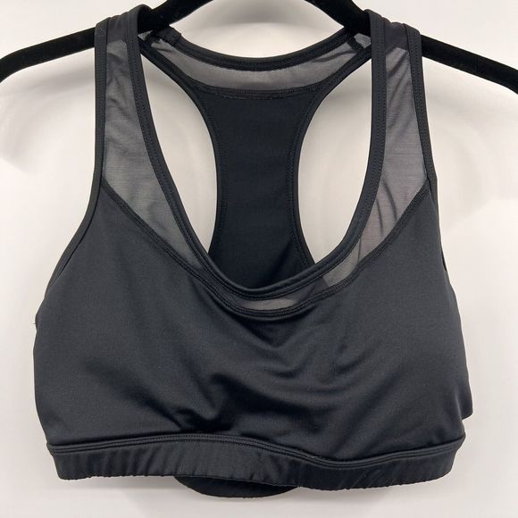 MARIKA TEK Padded Exercise Bra Black Cutout Mesh Racer Back Womens Size Medium - Picture 1 of 10